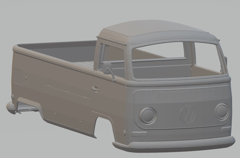 Volkswagen T2 Pickup Printable Body Van