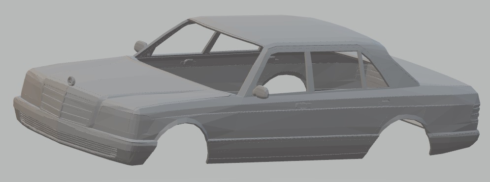 Mercedes Benz W126 Printable Body Car