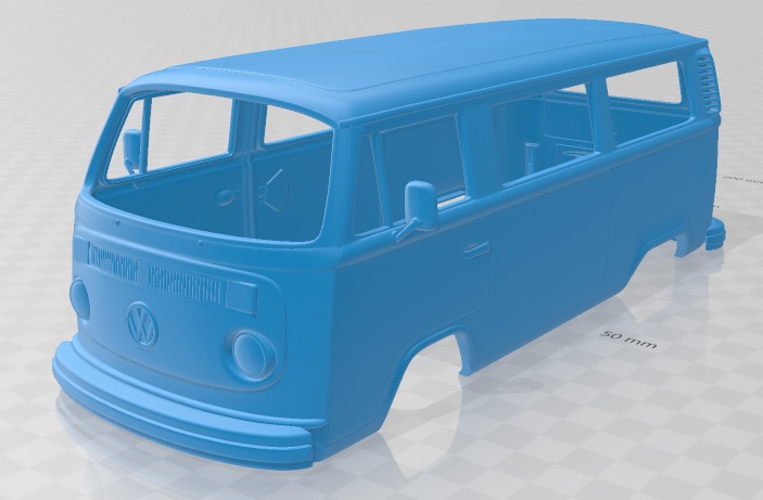 Volkswagen Transporter T2 1972 Printable Body Van 3dmodel STL