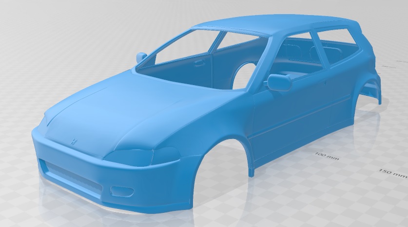 Honda Civic 1992 Printable Body Car