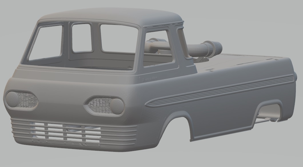 Ford Econoline 1965 Drag Race Printable Body Van - 3D Model - STL