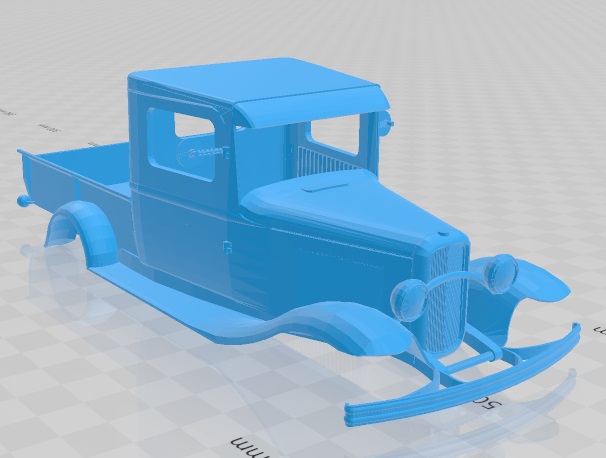 Ford Model B Pickup 1932 Printable Body Truck  - 3D Model - STL