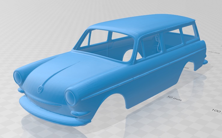 Volkswagen Squareback Printable Body Car 3d model - STL