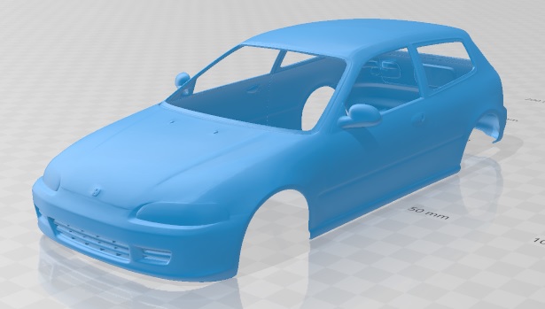 Honda Civic 1991 Printable Body Car