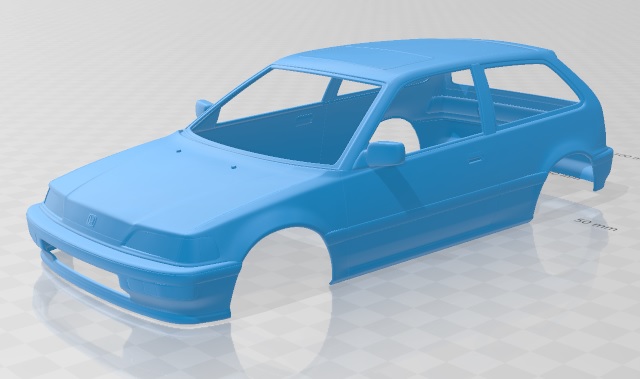 Honda Civic hatchback 1987 Printable Body Car