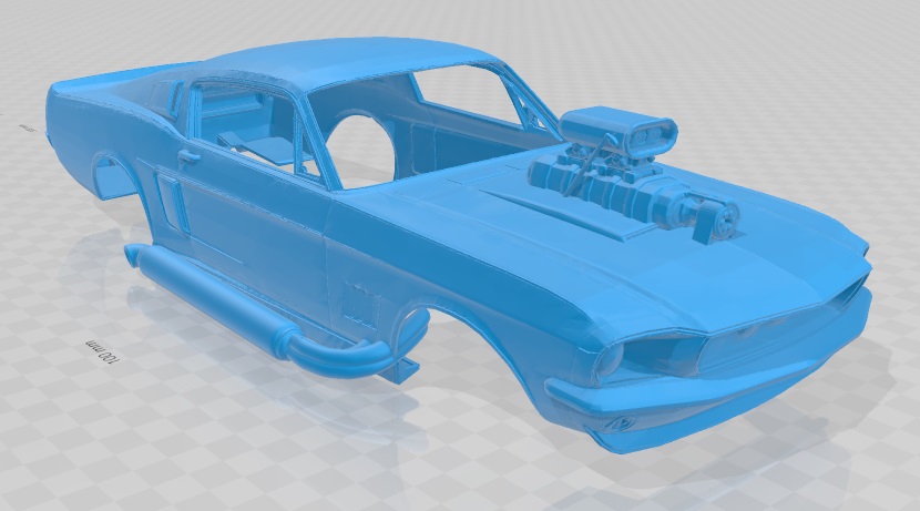 Ford Mustang 67 Supercharged Printable Body Car - 3D Printable Shop