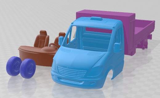 Freightliner Sprinter Single Cab Tipper Toolpod 2018 - 3D Model - STL