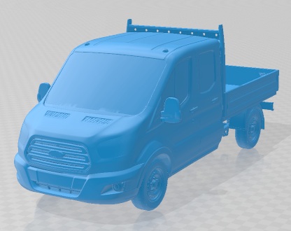 Ford Transit DoubleCab Dropside 2014 - 3D Model - STL