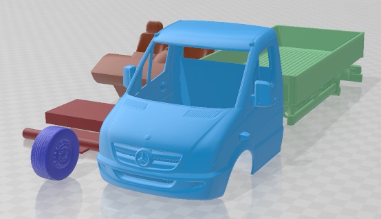 Mercedes Sprinter II Pickup - 3D Model - STL
